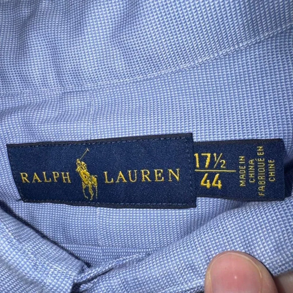 Ralph Lauren Men's Size 17.5/44 Polo Dress Shirt Button Up Blue Pony Work Office - Picture 5 of 13